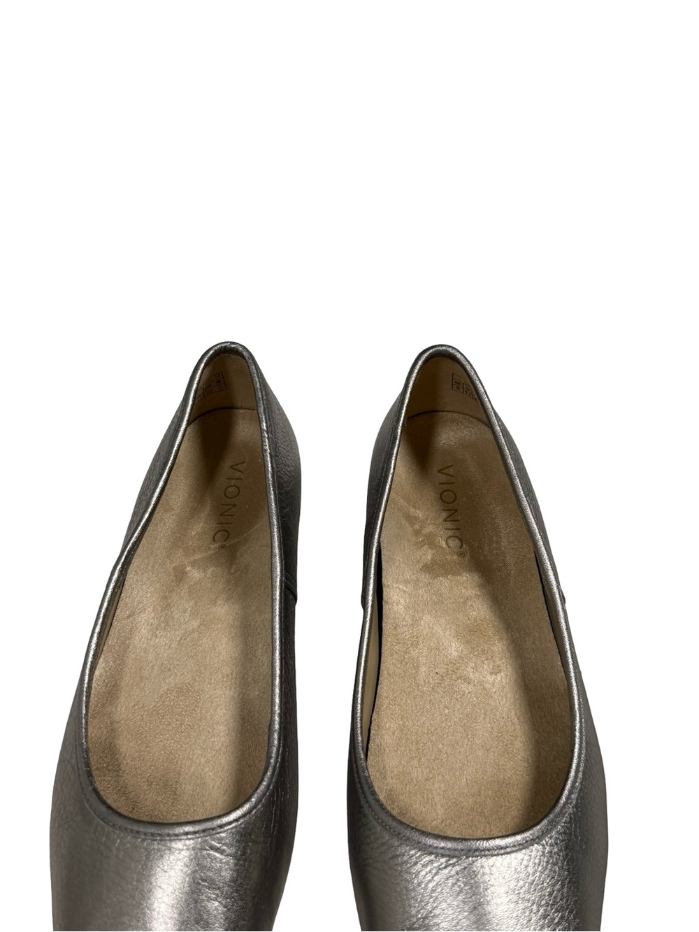 Vionic Orinda Ballet Flats Women Sz 9 Silver  Metallic Orthopedic Comfort Shoes - Picture 8 of 11